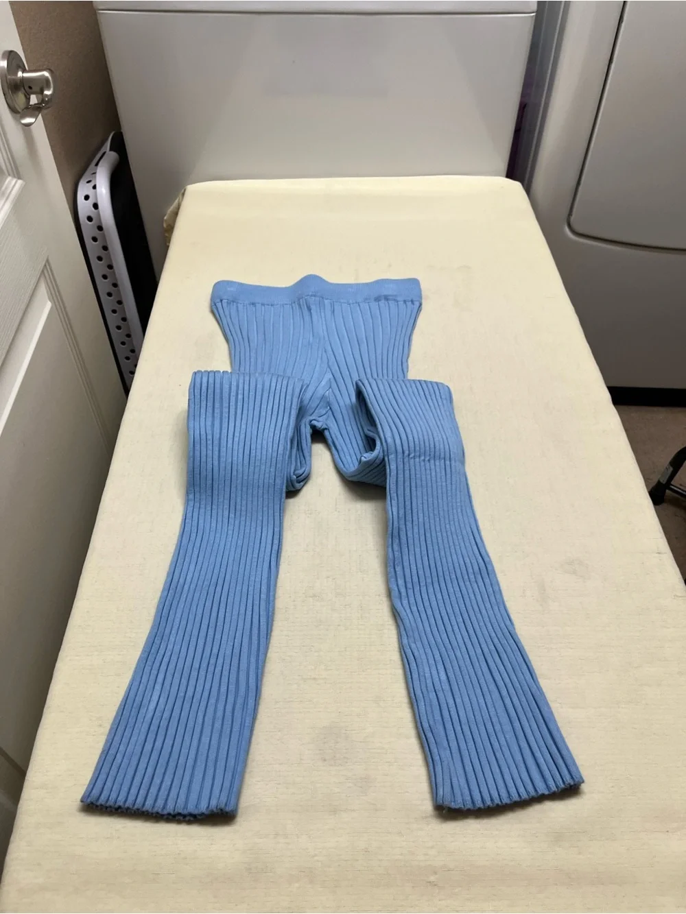NWT White Fox Boutique M blue rib knit pants